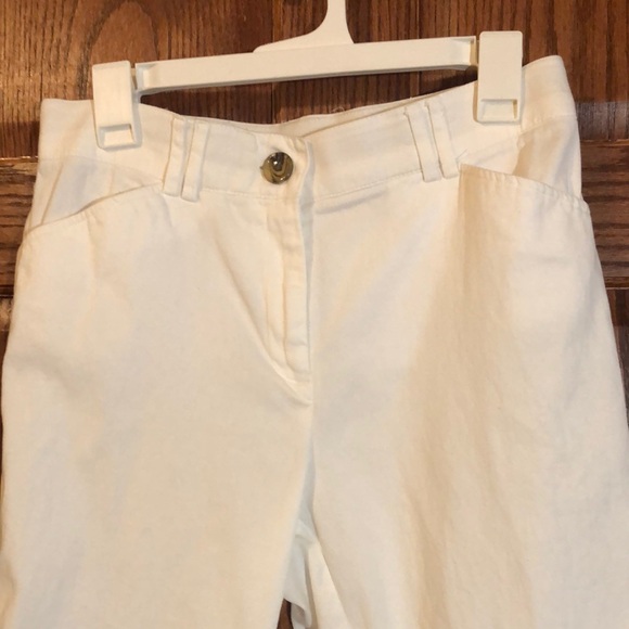 White Button-Detail Pants - Picture 5 of 7